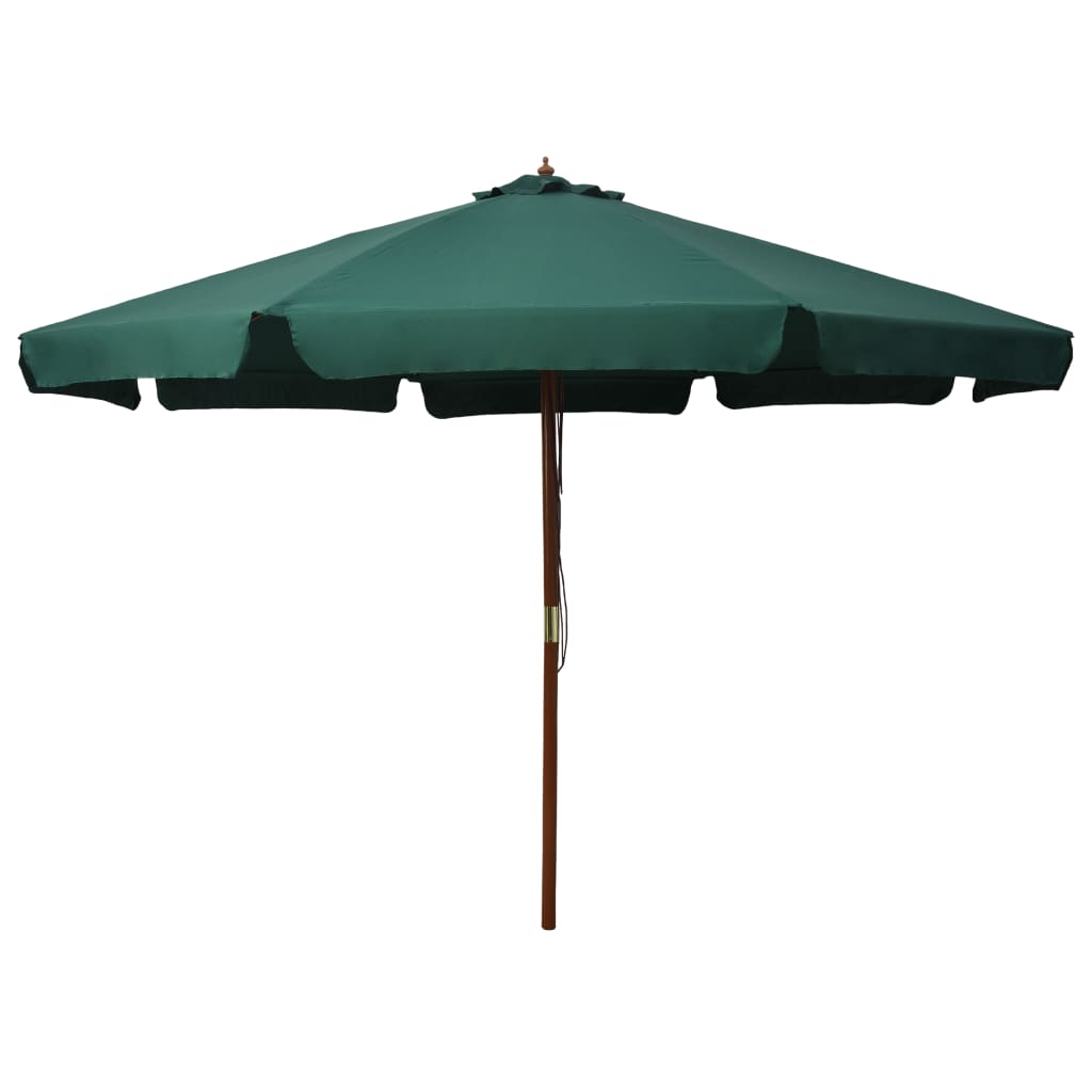 Outdoor Parasol with Wooden Pole 129.9" Green