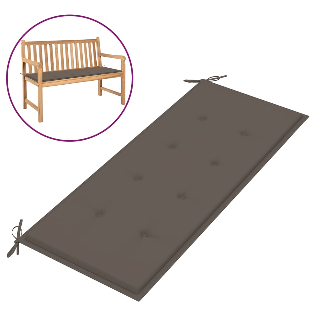 Garden Bench Cushion Taupe 47.2"x19.7"x1.2"