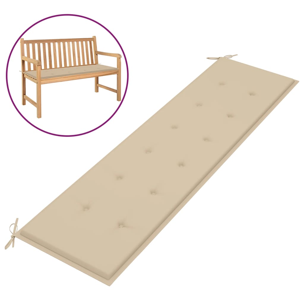 Garden Bench Cushion Beige 70.9"x19.7"x1.2"