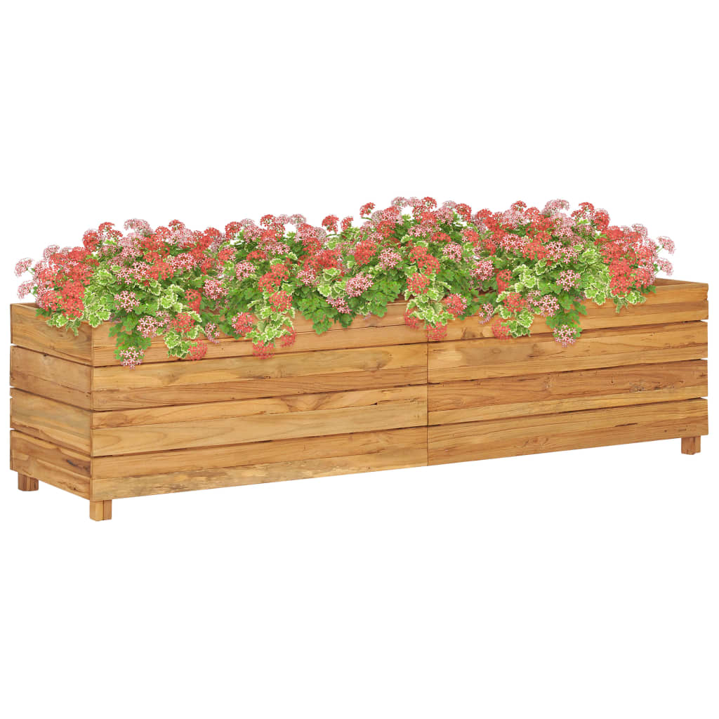 Raised Bed 59.1"x15.7"x15" Solid Wood Teak and Steel