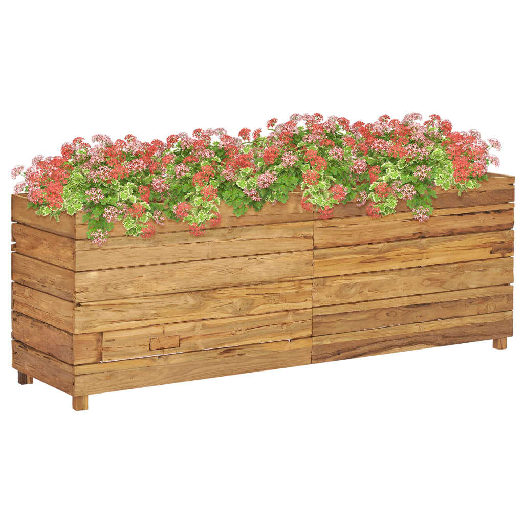 Raised Bed 59.1"x15.7"x21.7" Solid Wood Teak and Steel