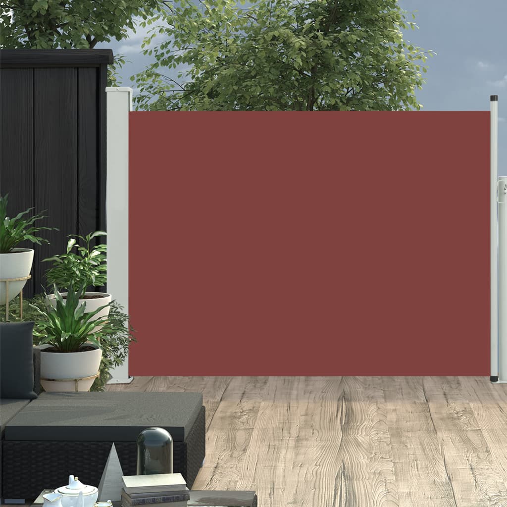 Patio Retractable Side Awning 39.4"x196.9" Brown