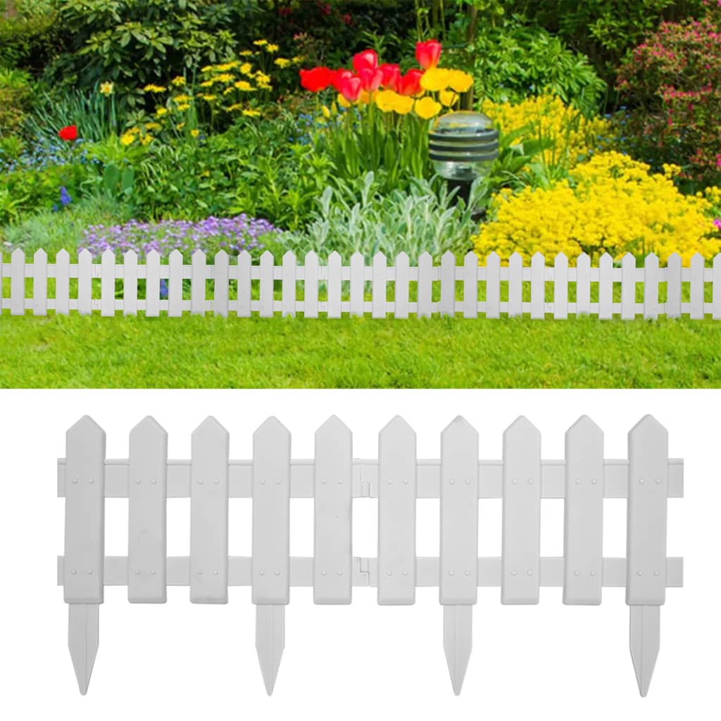 Lawn Edgings 25 pcs White 393.7" PP