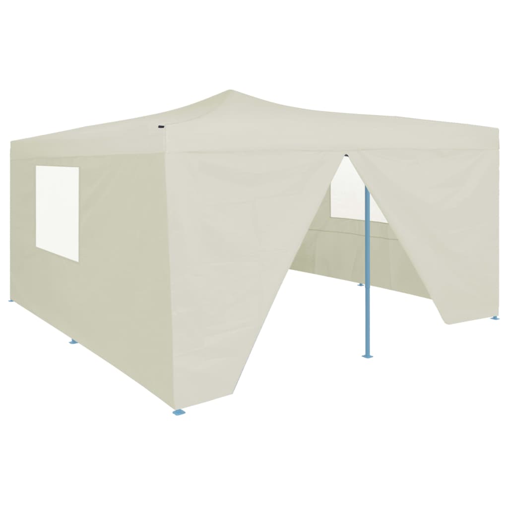 Folding Gazebo with 4 Sidewalls 16.4'x16.4' Cream