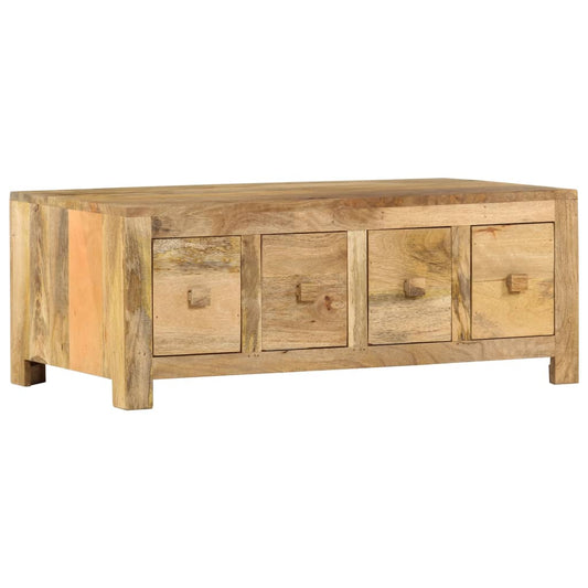 Coffee Table with 4 Drawers 35.4"x19.7"x13.8" Solid Mango Wood