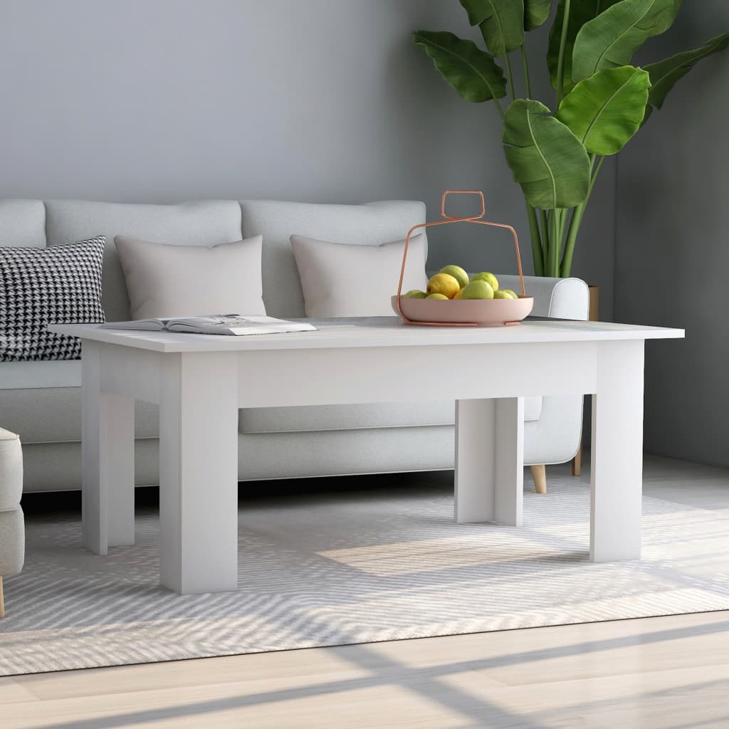 Coffee Table White 39.4"x23.6"x16.5" Engineered Wood