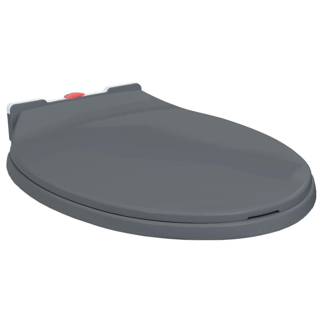Soft-Close Toilet Seat Quick Release Gray Oval