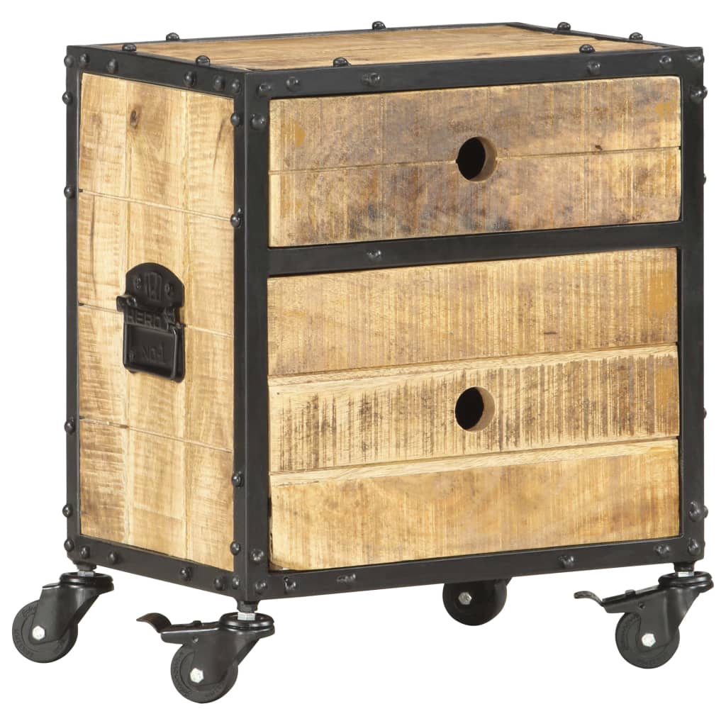 Bedside Cabinet 15.7"x11.8"x19.7" Rough Mango Wood