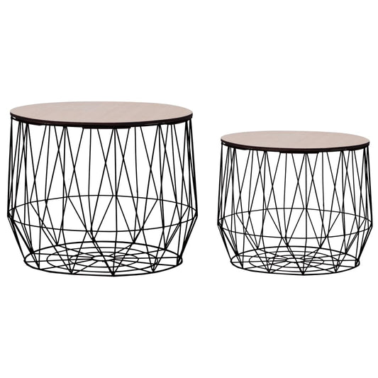 Coffee Table 2 pcs Black