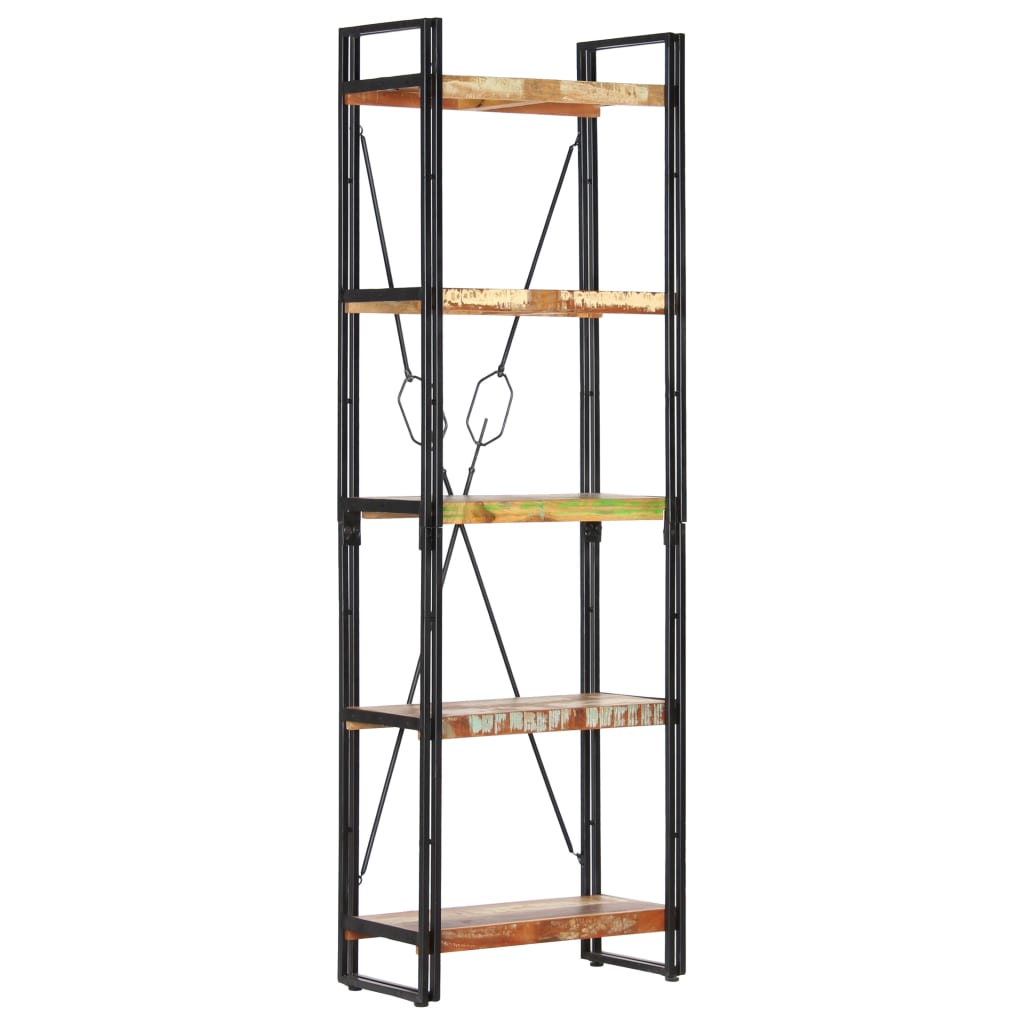 5-Tier Bookcase 23.6"x11.8"x70.9" Solid Reclaimed Wood
