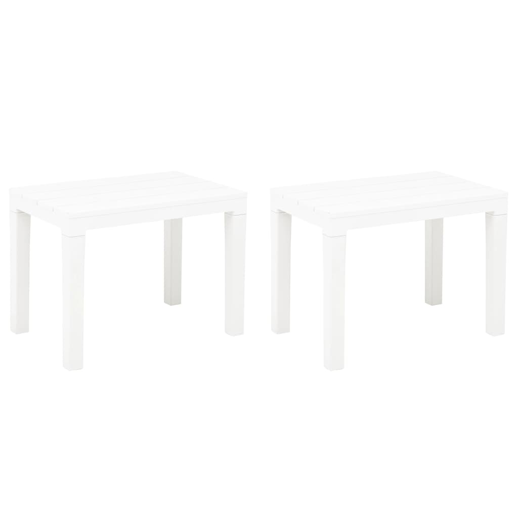Patio Benches 2 pcs White Plastic