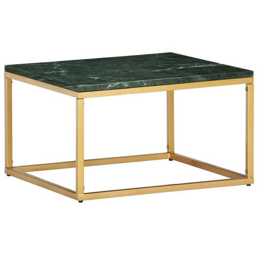Coffee Table Green 23.6"x23.6"x13.8" Real Stone with Marble Texture