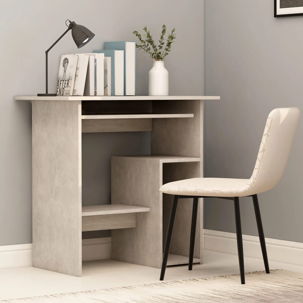 Desk Concrete Gray 31.5"x17.7"x29.1" Engineered Wood