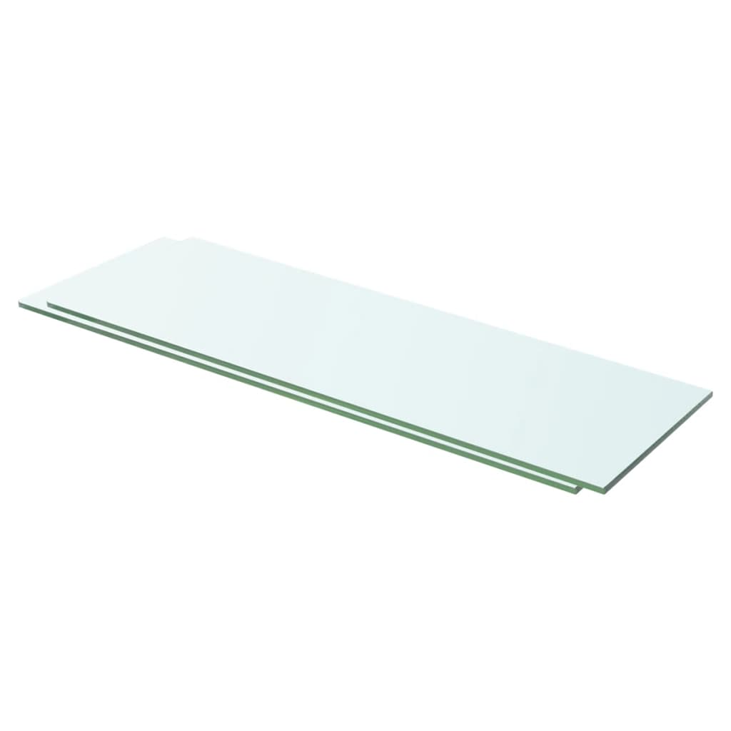 Shelves 2 pcs Panel Glass Clear 23.6"x5.9"