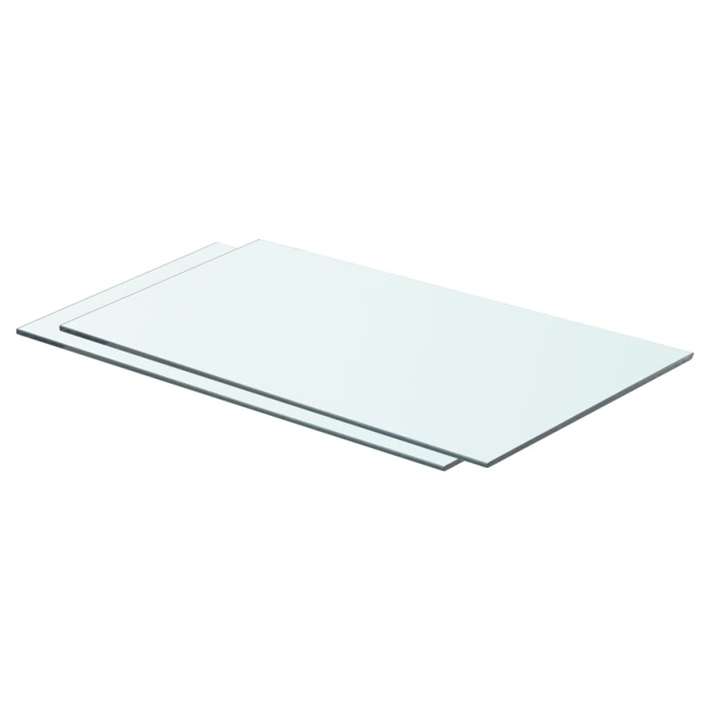 Shelves 2 pcs Panel Glass Clear 23.6"x11.8"
