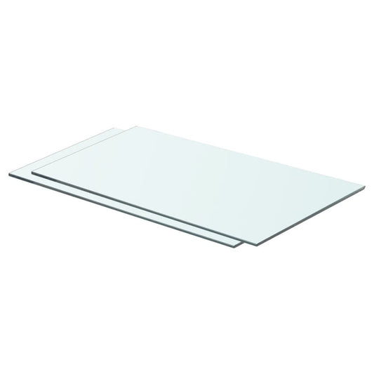 Shelves 2 pcs Panel Glass Clear 23.6"x11.8"