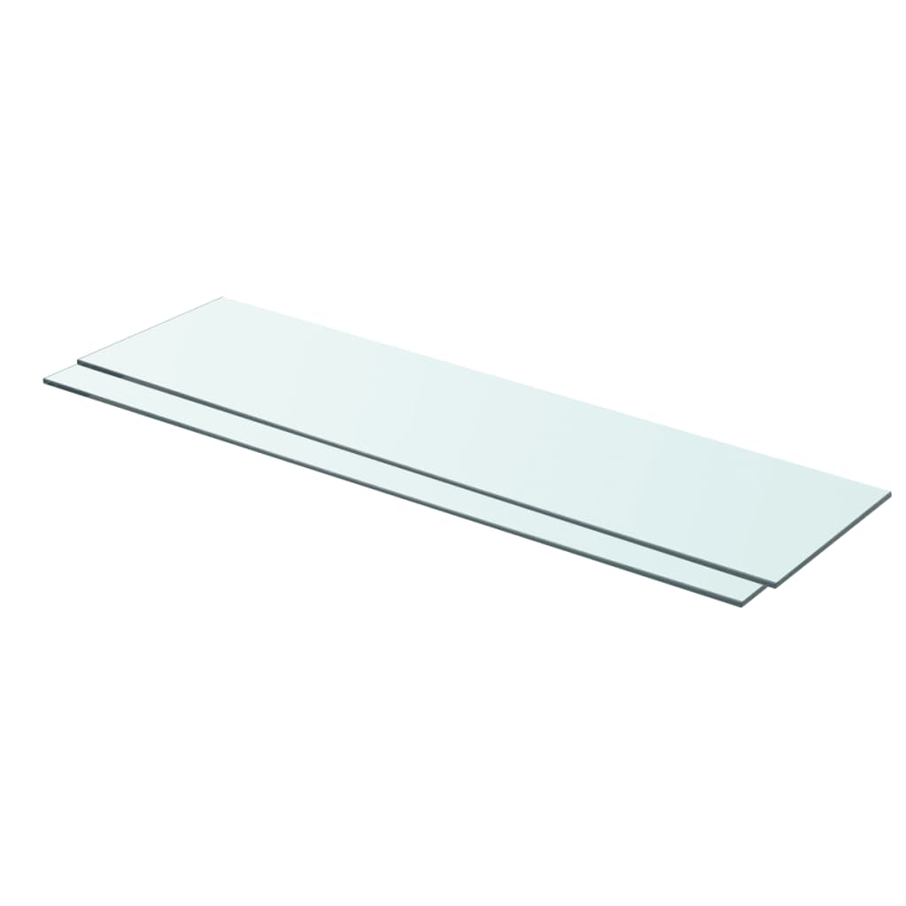 Shelves 2 pcs Panel Glass Clear 31.5"x7.9"