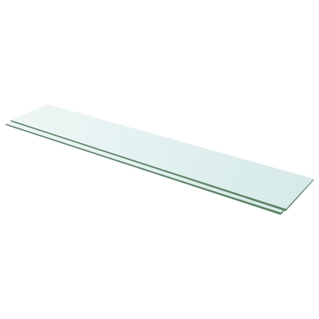 Shelves 2 pcs Panel Glass Clear 43.3"x7.9"