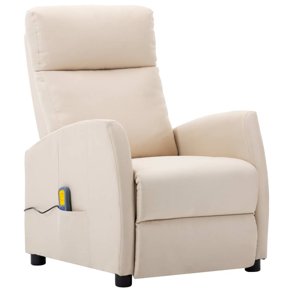 Massage Recliner Cream Fabric