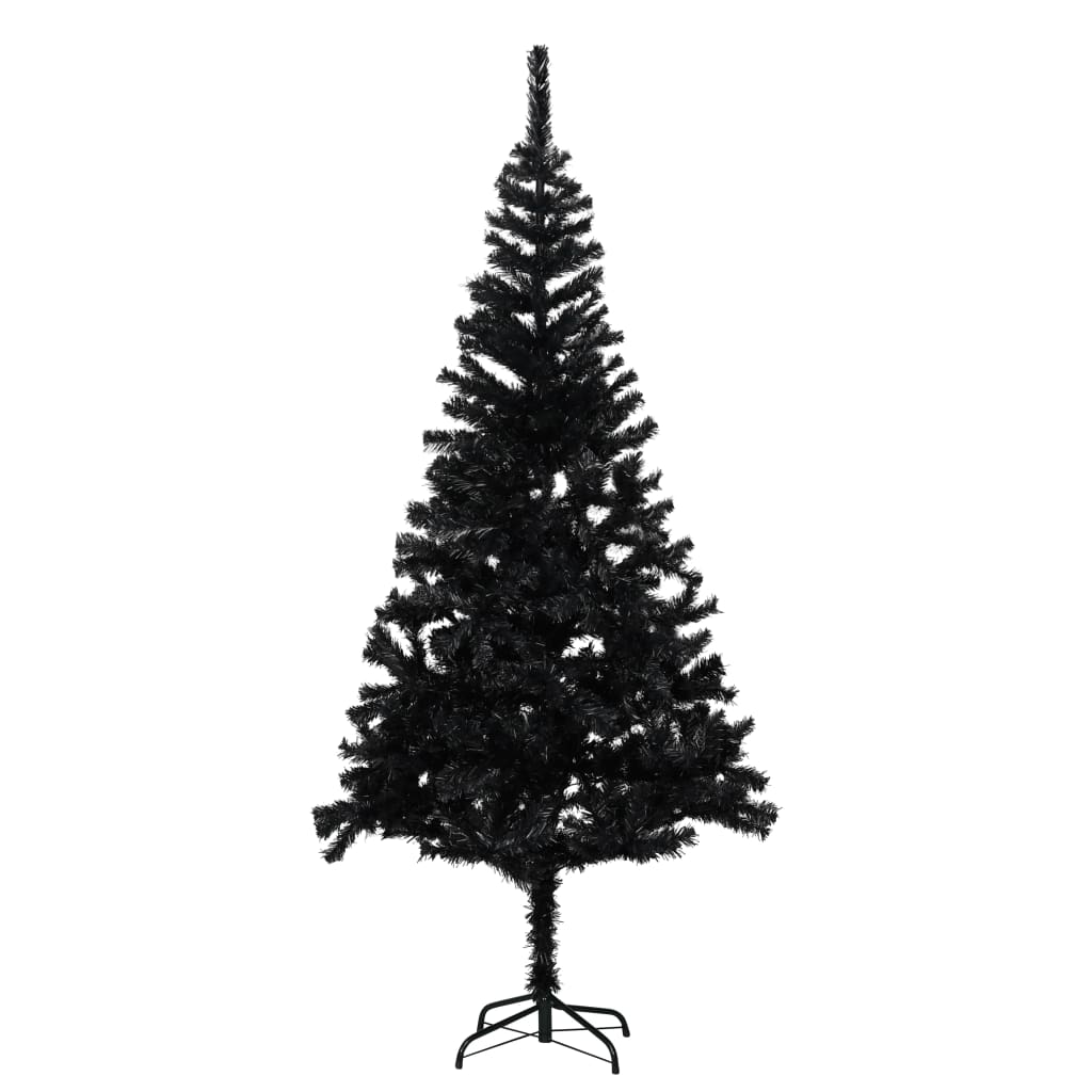 Artificial Christmas Tree with Stand Black 6 ft PVC