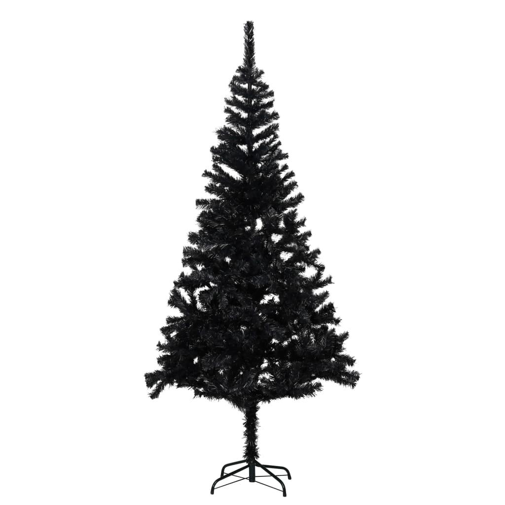 Artificial Christmas Tree with Stand Black 7 ft PVC