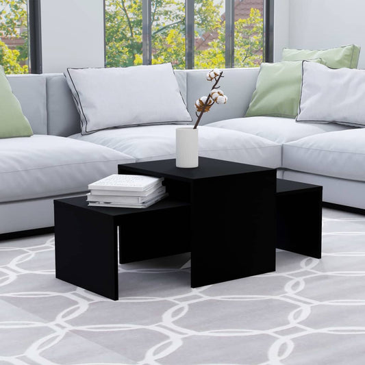 Coffee Table Set Black 39.4"x18.9"x15.7" Engineered Wood
