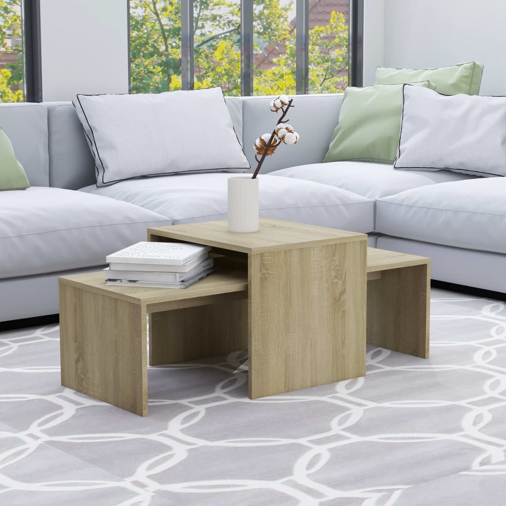 Coffee Table Set Sonoma Oak 39.4"x18.9"x15.7" Engineered Wood