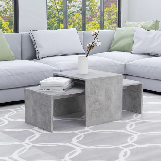 Coffee Table Set Concrete Gray 39.4"x18.9"x15.7" Engineered Wood