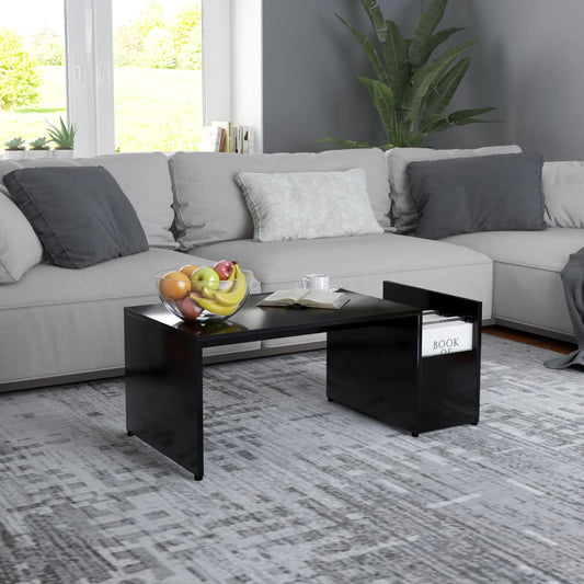 Coffee Table Black 35.4"x17.7"x13.8" Engineered Wood