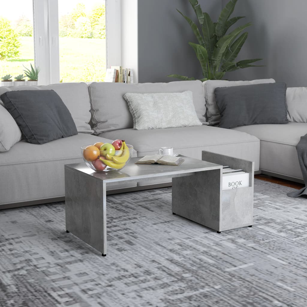 Coffee Table Concrete Gray 35.4"x17.7"x13.8" Engineered Wood