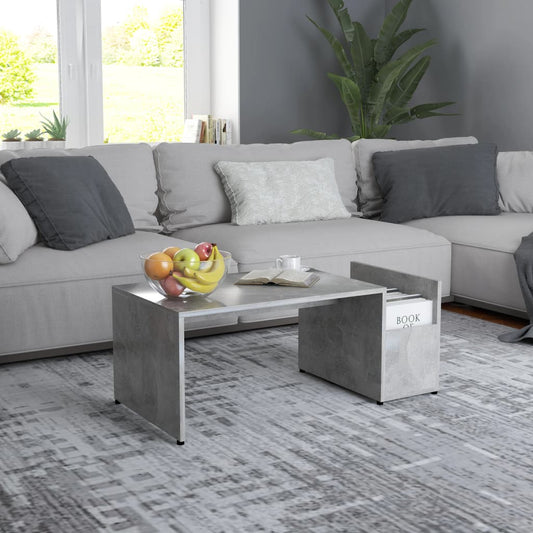 Coffee Table Concrete Gray 35.4"x17.7"x13.8" Engineered Wood