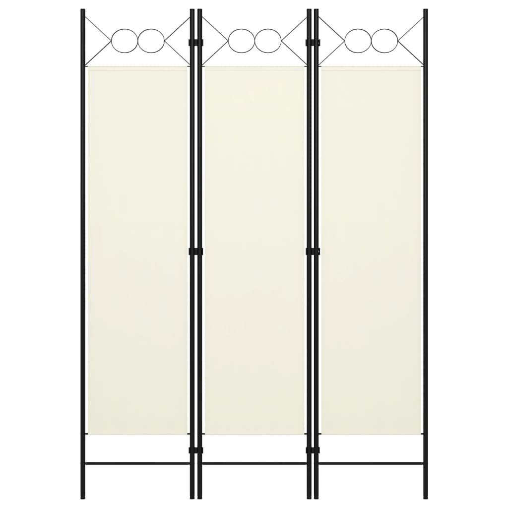 3-Panel Room Divider Cream White 47.2"x70.9"