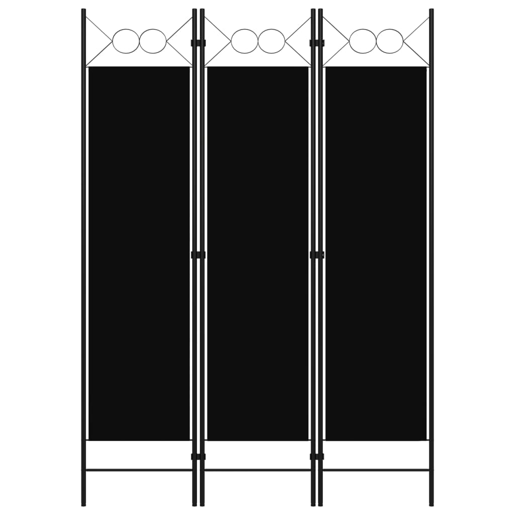 3-Panel Room Divider Black 47.2"x70.9"