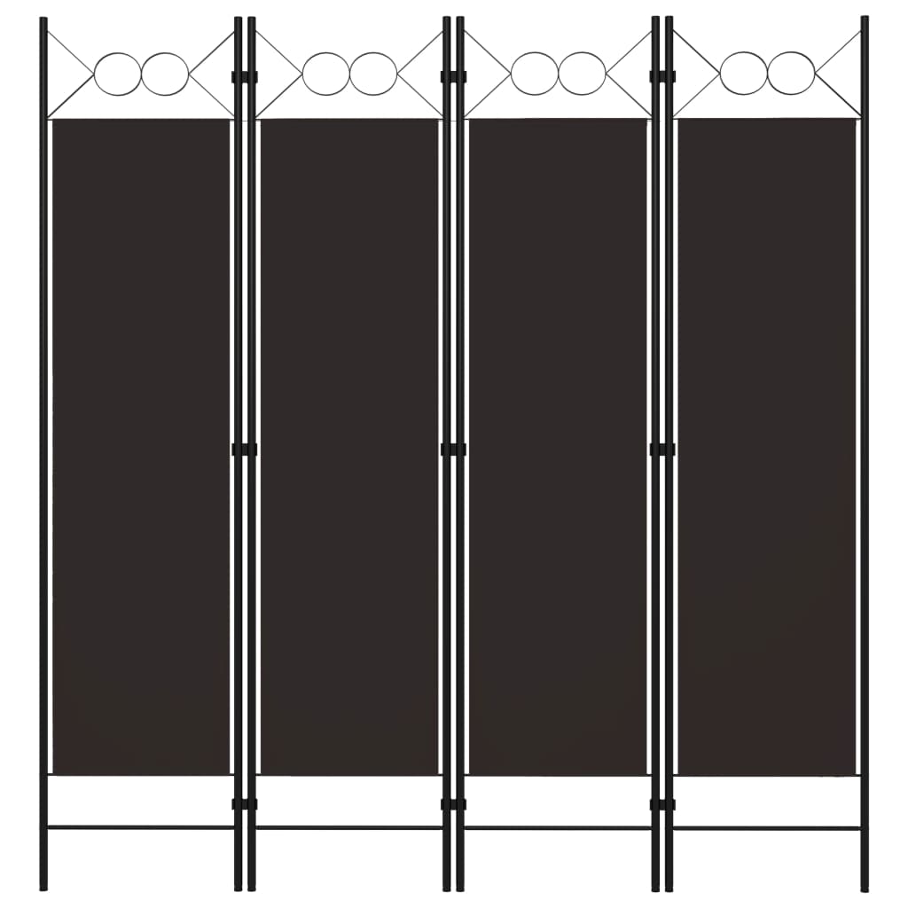 4-Panel Room Divider Brown 63"x70.9"