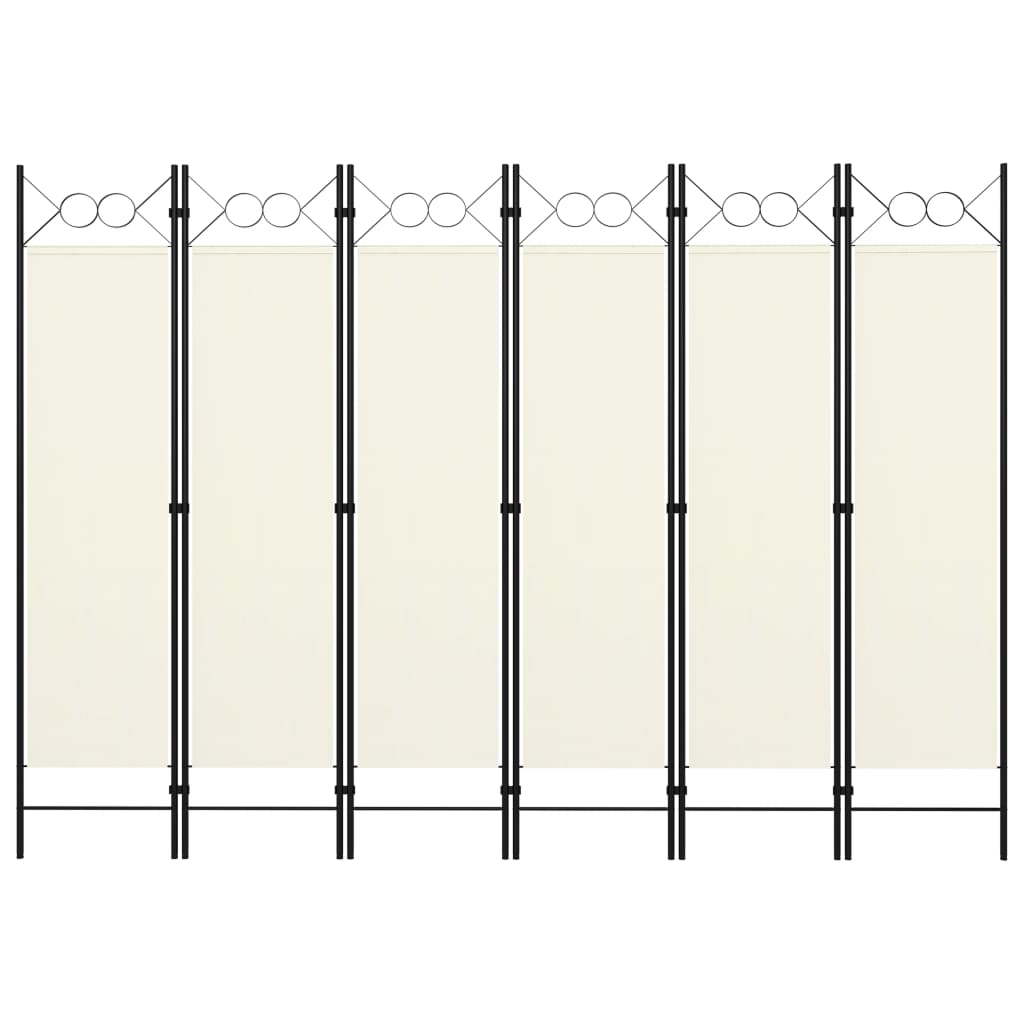 6-Panel Room Divider Cream White 94.5"x70.9"