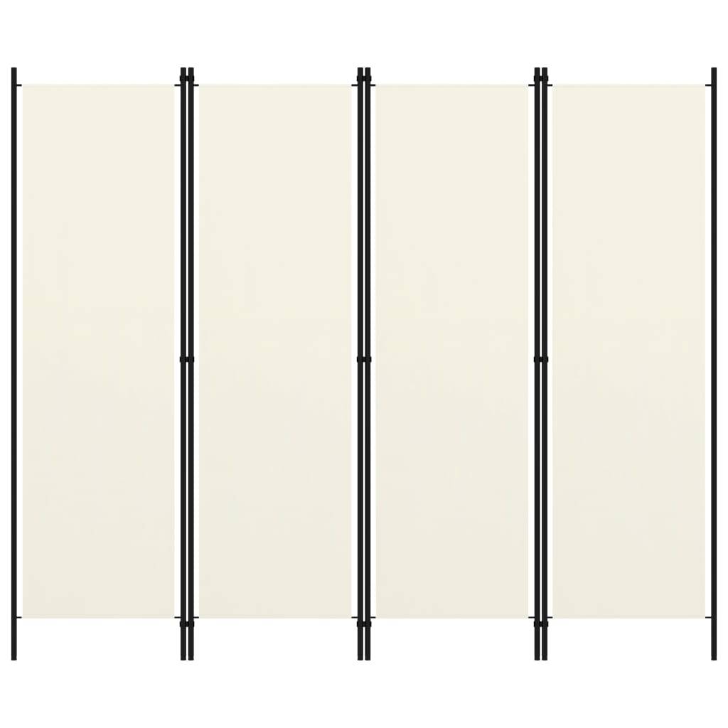 4-Panel Room Divider Cream White 78.7"x70.9"