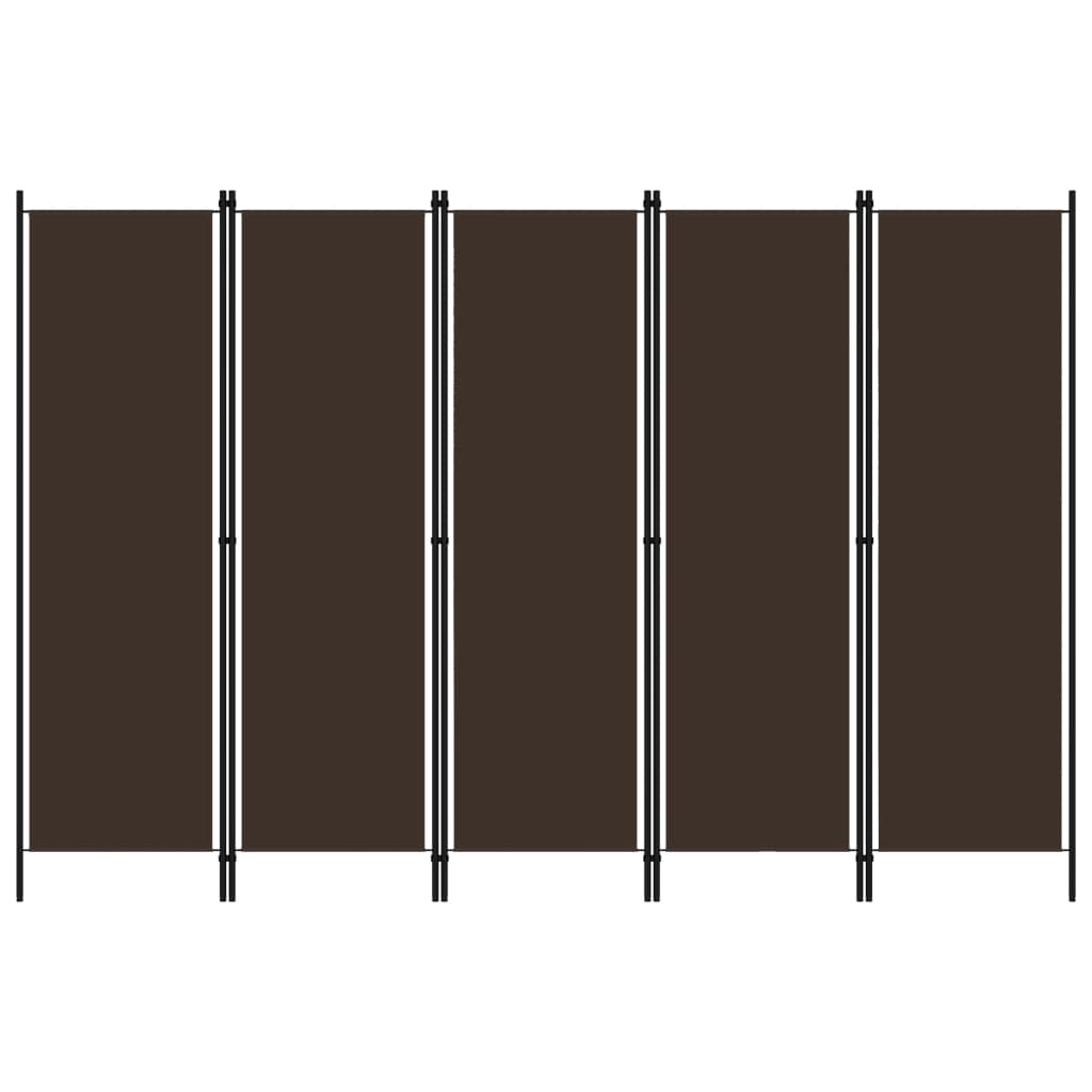 5-Panel Room Divider Brown 98.4"x70.9"