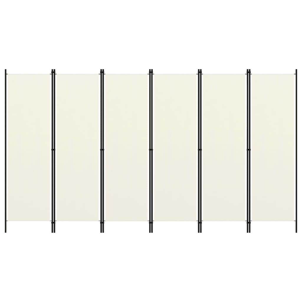 6-Panel Room Divider Cream White 118.1"x70.9"