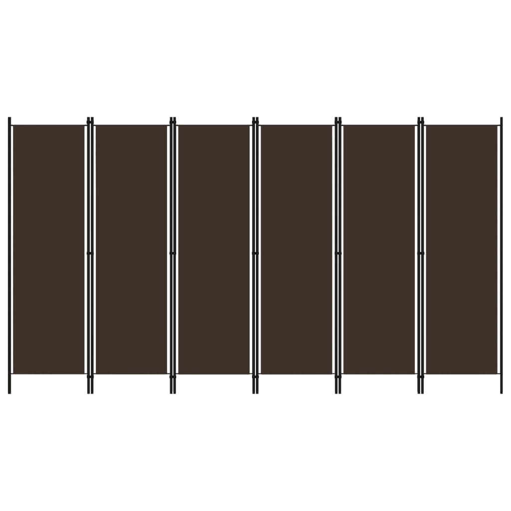 6-Panel Room Divider Brown 118.1"x70.9"