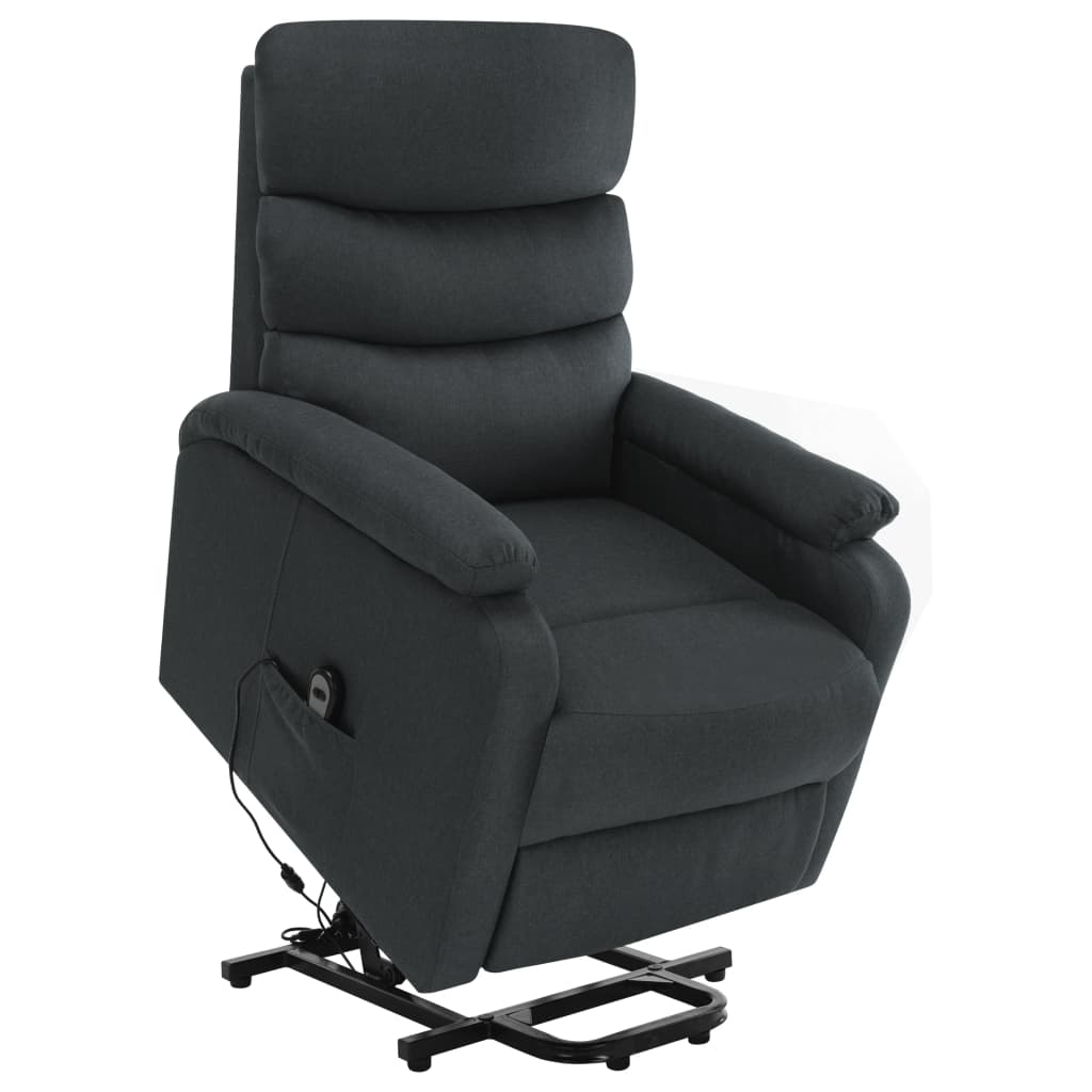 Power Lift Massage Recliner Dark Gray Fabric