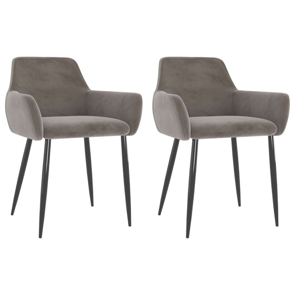 Dining Chairs 2 pcs Light Gray Velvet