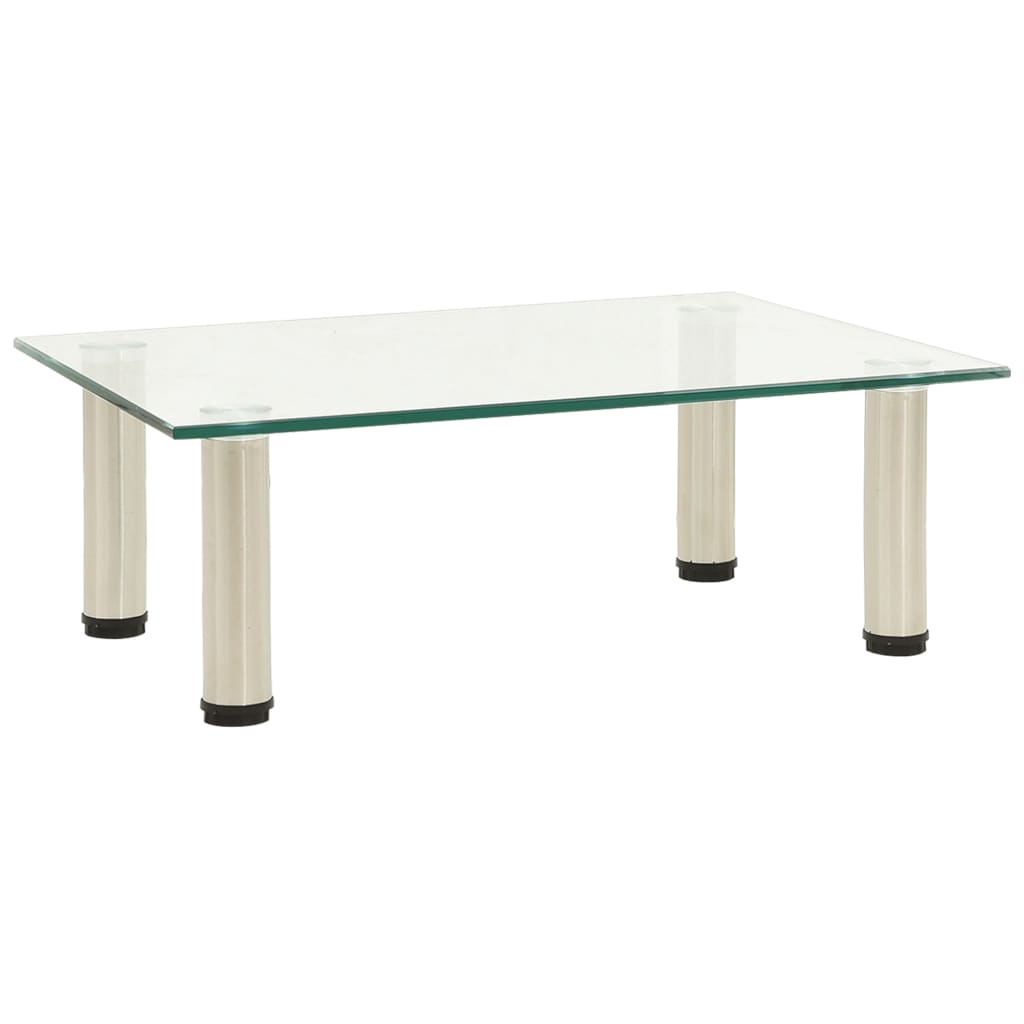 TV Stand Transparent 15.7"x13.8"x6.7" Tempered Glass