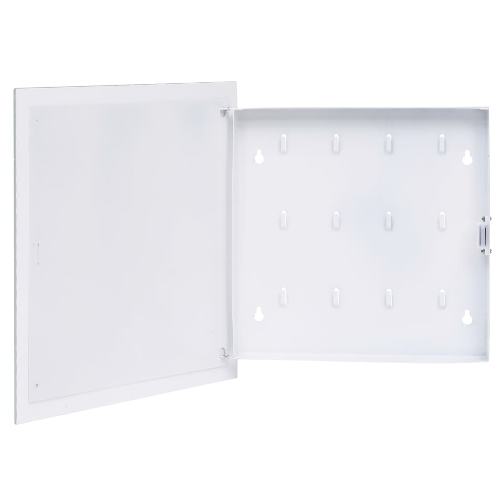 Key Box with Magnetic Board White 13.8"x13.8"x2.2"