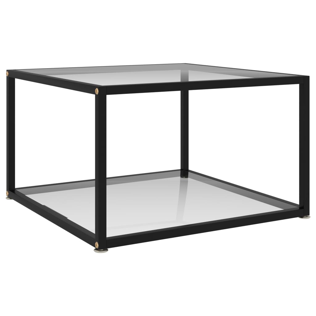 Coffee Table Transparent 23.6"x23.6"x13.8" Tempered Glass