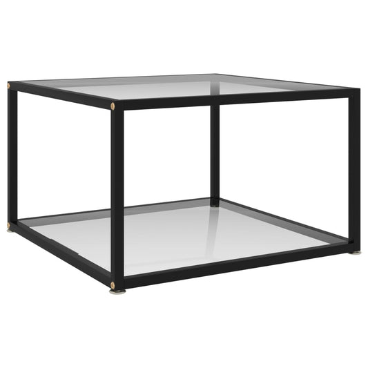 Coffee Table Transparent 23.6"x23.6"x13.8" Tempered Glass