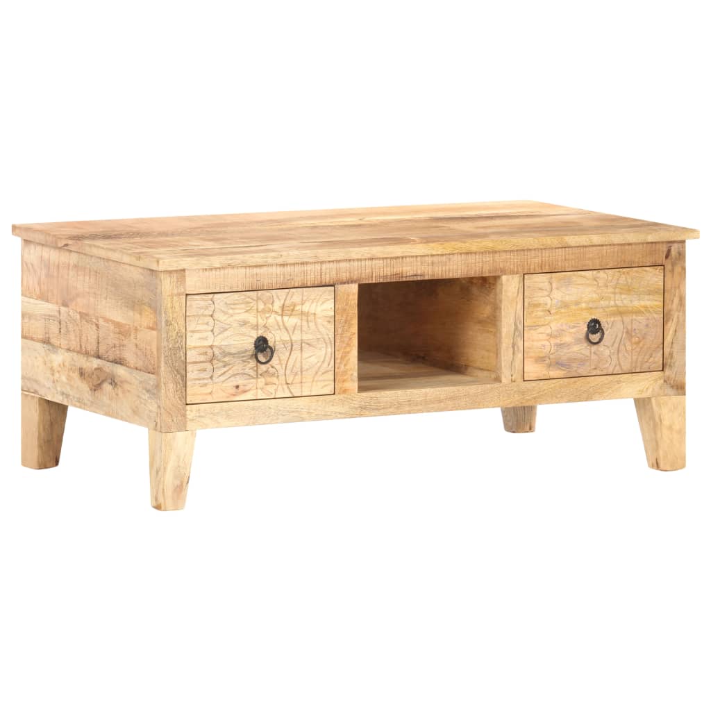 Coffee Table 39.4"x21.7"x15.7" Rough Mango Wood