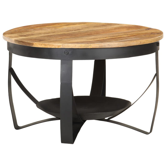 Coffee Table Ø26.8"x16.9" Rough Mango Wood