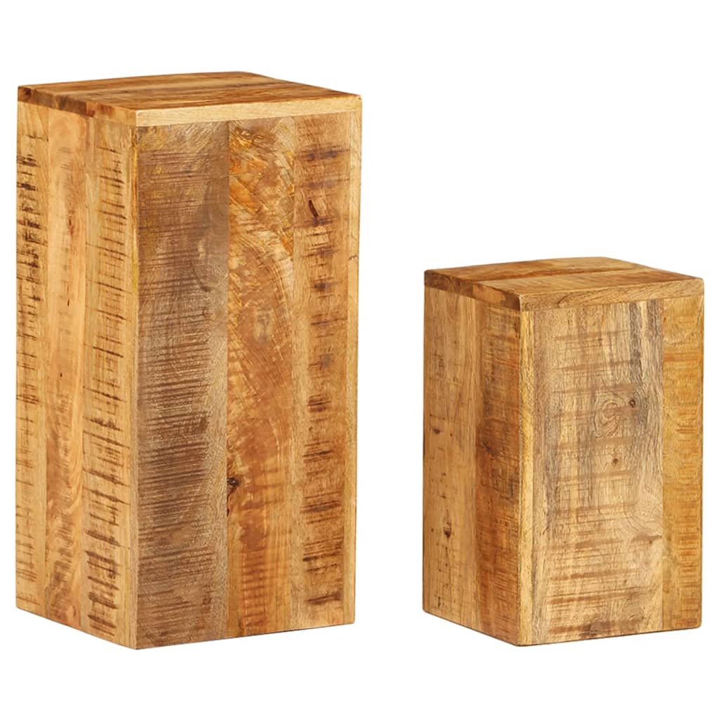 Side Tables 2 pcs Solid Mango Wood