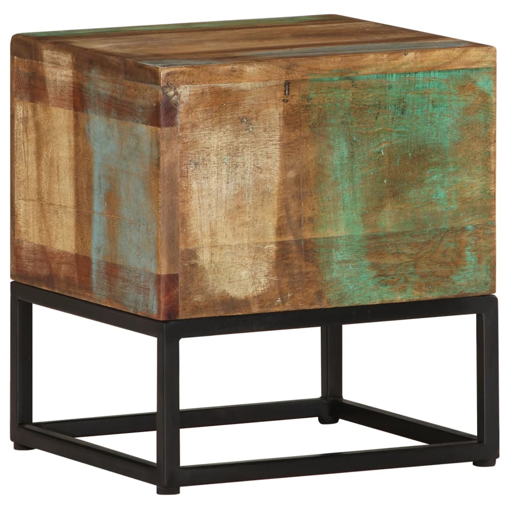 Side Table 11.8"x11.8"x13" Solid Reclaimed Wood