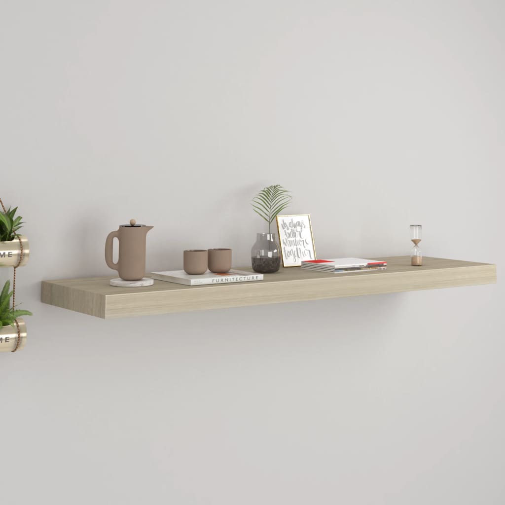 Floating Wall Shelf Oak 35.4"x9.3"x1.5" MDF